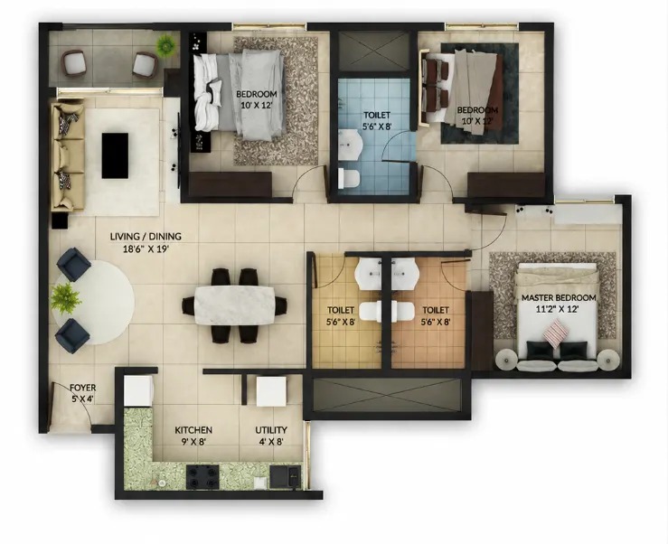 Flat for rent in Provident Park Square